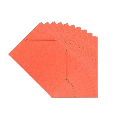 Abbildung von Interdruk Eckspanner A4 Farbig Pressboard Ordner Presspan Ordnungsmappe mit Gummiband Orange 10 er Pack