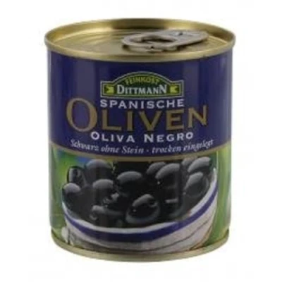 Abbildung von Feinkost Dittmann Oliven Schwarz Trocken ohne Stein, 85 g