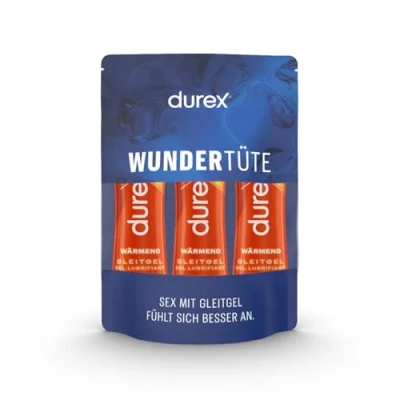 Abbildung von Durex Gleitgel Wärmend Gleitmittel auf Wasserbasis für Sex, wärmende Effekte &amp; angenehme Gleitfähigkeit Kondomgeeignet 150 ml (3 x 50 ml)