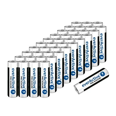 Abbildung von Batterien Mignon AA LR6 Alkaline Vorratspack 40 Stück everactive Markenqualität