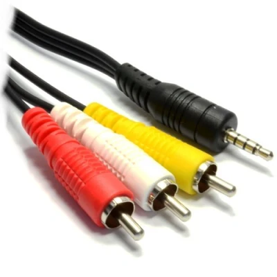 Abbildung von kenable 3,5 mm 4 Polig Klinkenstecker Stecker Zum 3 x Chinch Cinch Composite &amp; Audio Kabel 1 m [1 Meter/1m]
