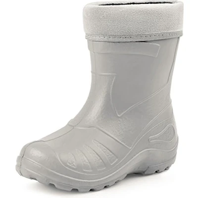 Abbildung von Ladeheid Gummistiefel Kinder federleichte und wasserdichte EVA Thermo Regenstiefel gefüttert KL050 (Grau, 23 EU)