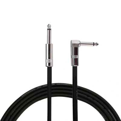 Abbildung von Rayzm Gitarrenkabel, 6,35 mm geräuschlos gerade auf rechtwinkligen männlichen TS Mono Instrumentenkabel (3 Meter)