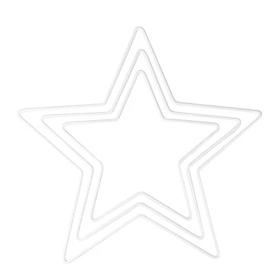 Abbildung von Ideen mit Herz Metallringe in Sternform Metallsterne 3 mm stark Stück Verschiedene Größen: Ø 14 cm, 18 22 cm ideal zum Deko Anhänger Basteln, Fensterdeko, Sterne (weiß)