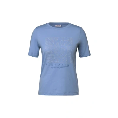 Abbildung von CECIL Damen B323582 Shirt mit Schmucksteinen, Deep Pastel Blue, L