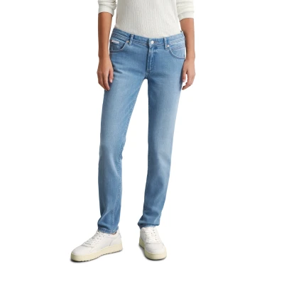 Abbildung von Marc O&#039;Polo Denim MID Waist Jeans Slim Fit, Damen, Größe: 29x32, Light blue multi