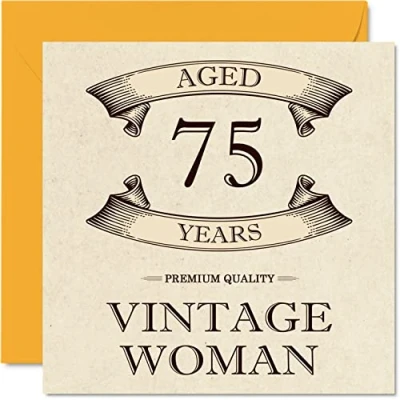 Abbildung von Stuff4 Geburtstagskarte zum 75. Geburtstag für Frauen Alter 75 Jahre lustige Mama Schwester Ehefrau Oma Tante, 145 mm x Damen Grußkarten,