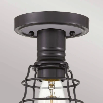 Abbildung von Quoizel QZ Mixon SF PN Deckenleuchte E27 40W Stahl; palladianische Bronze L:13.5cm B:14.5cm Ø14.5cm dimmbar