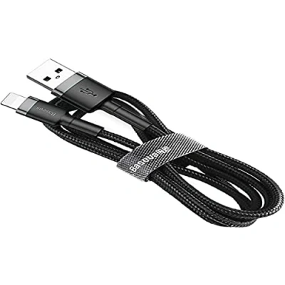 Abbildung von Baseus Cafule Cable USB to Lightning Cable, 2.4 A, 0.5 M (Grey/Black)