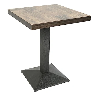 Abbildung von OHMG Stehtisch klappbar Bistrotisch,Esszimmertische,Esstisch,Holzplatte Quadratischer Tisch,Küchentisch,Wohnzimmertisch, Stehtisch,60x60x75 cm,mit Metallbein für Wohnzimmer Balkon Esszimmer,Braun (A)