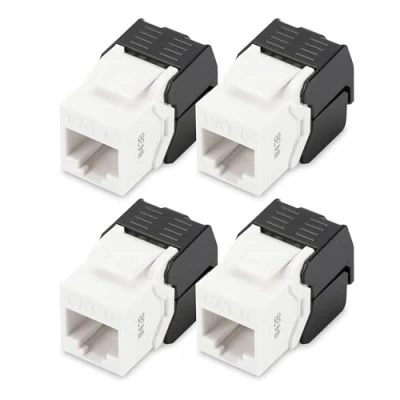 Abbildung von DIGITUS DN 93603 Keystone Modul Cat 6 4 Stück RJ45 Netzwerkdose Cat6 Ungeschirmt 250 MHz 1GBase T 1 Gbit/s AWG 26 bis 22 Werkzeugfreie Montage