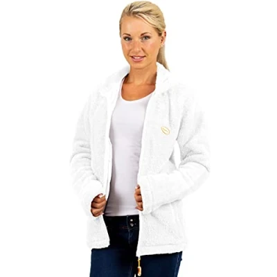 Abbildung von Reichstadt Fleecejacke Kuschelige Flauschige Jacke 22RSW002 White 3XL mit Stehkragen und langen Ärmeln