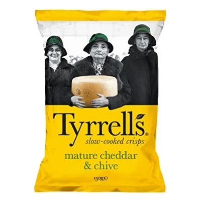 Abbildung von Tyrrells slow cooked crisps Cheddar &amp; Chive (1 x 150 g)