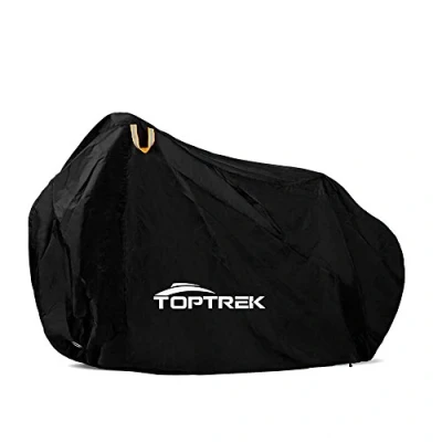 Abbildung von Toptrek Fahrradabdeckung Wasserdicht 210T Oxford Gewebe Hochwertige Fahrradgarage Plane Wasserfest 200 x 110 70 CM Fahrrad schutzhülle mit Beutel