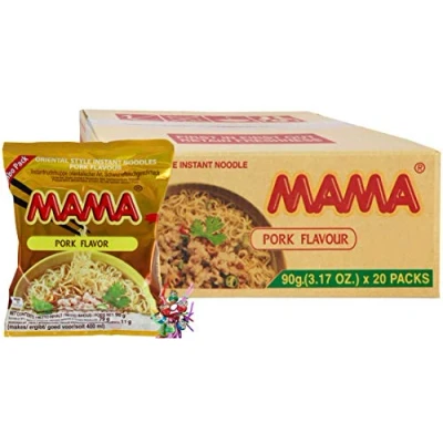 Abbildung von yoaxia ® 20er Pack [ 20x 90g ] Instant Nudeln mit Schweingeschmack Jumbo Pack/Pork Flavour/orientalischer Art + ein kleiner Glücksanhänger gratis