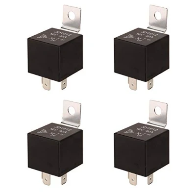 Abbildung von Gebildet Standard Auto Relais, 12V 40A SPST 4 Polig Fahrzeug Motor KFZ Relais mit Freien Sicherungen, Umschalt Pin, Pack of
