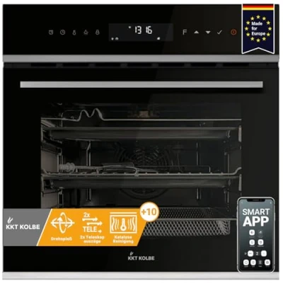 Abbildung von KKT KOLBE Einbaubackofen Backofen Elektroherd EB8317HC, DampfClean, 60 cm / Kochmulde Einbauherd Heißluft Grill /Brat System WIFI