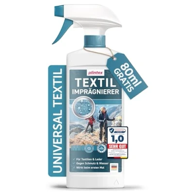 Abbildung von Plintex 2x580ml Textil Imprägnierspray, Funkionstextilien, Leder, Schuhe Imprägnierspray (Nano Membran Imprägnierung), Nano Imprägnierung, Dermatologisch getestet &amp; atmungsaktiv