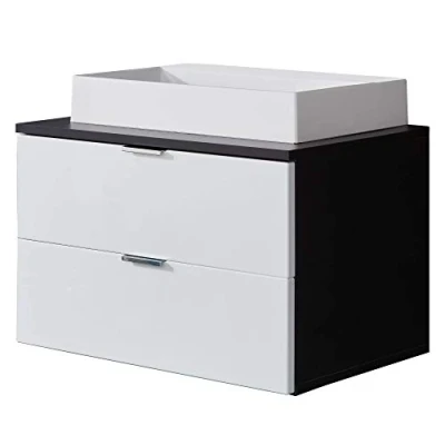 Abbildung von trendteam smart living Waschbeckenunterschrank Unterschrank Badezimmer Concept One Aufbaumaß (BxHxT) 60 x 48 45 cm Farbe Grau mit Weiß Hochglanz 185030403