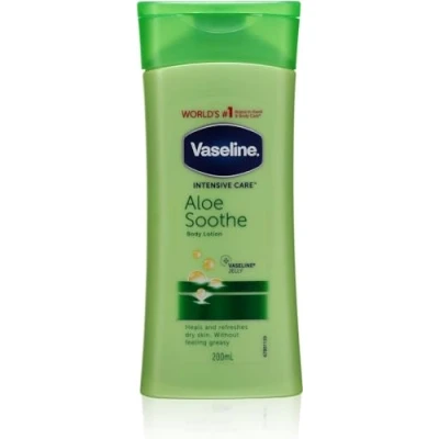 Abbildung von 6 x Vaseline Intensivpflege Body Lotion Aloe Soothe mildert trockene, rissige Haut 200 ml