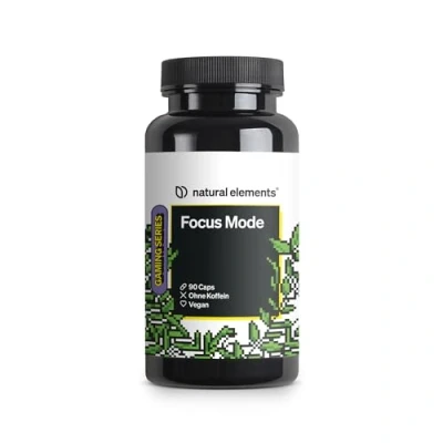 Abbildung von Focus Mode Konzentrations Tabletten in Kapselform koffeinfrei, mit Brahmi, Ginseng &amp; Gingko vegan, ohne unnötige Zusätze Deutschland produziert laborgeprüft 90 St