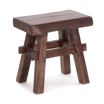 Abbildung von DESIGN DELIGHTS Holz HOCKER Vintage 40 Massivholz, 43x45x27 cm (HxBxT) Sitzhocker, Pflanzenhocker, Beistellhocker
