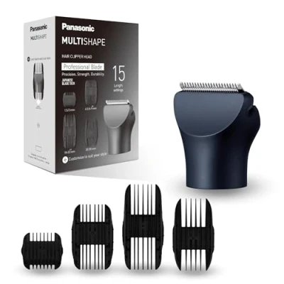 Abbildung von Panasonic ER CHC1 A301 MULTISHAPE [Modulares Körperpflegesystem] Haarschneideaufsatz, 15 Längeneinstellungen, 4 Kammaufsätze, Schwarz