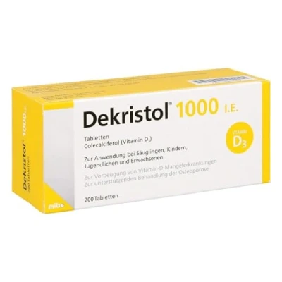 Abbildung von Dekristol 1.000 I.E. Vitamin D Tabletten für starke Knochen und ein starkes Immunsystem 200