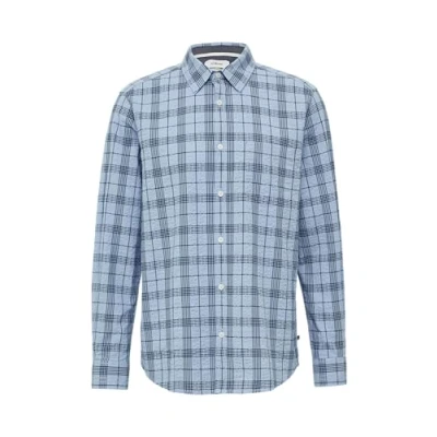 Abbildung von s.Oliver Regular FIT Kariertes MIT Kentkragen Hemd, Herren, Größe: Small, Himmelblau