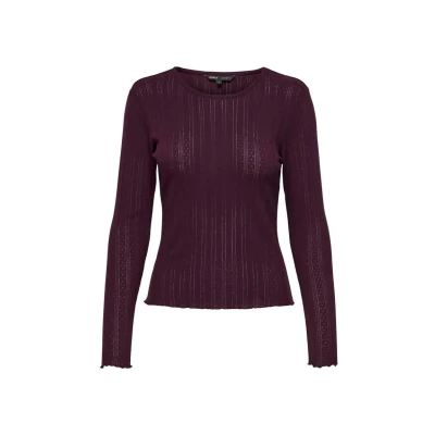 Abbildung von ONLY Carlotta Langarmshirt, Damen, Größe: XS, Weinrot