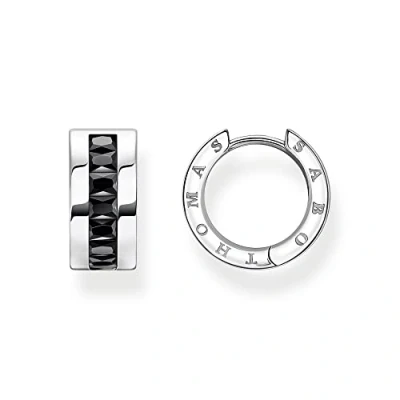 Abbildung von Thomas Sabo Damen Creolen in der Farbe Silber aus 925 Sterlingsilber mit Zirkonia, Größe: 15x7mm, CR670 643 11