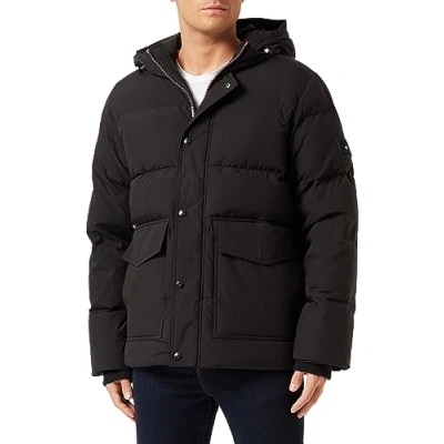 Abbildung von Tommy Hilfiger Herren Daunenjacke Winter, Schwarz (Black), XXL
