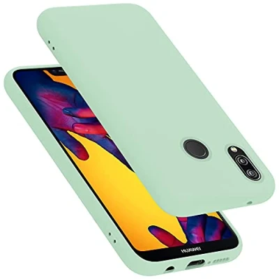 Abbildung von Cadorabo Hülle kompatibel mit Huawei P20 LITE 2018 / NOVA 3E Handyhülle für Case aus flüssigem Silikon stoßfeste dünne TPU Schutzhülle Liquid HELL GRÜN