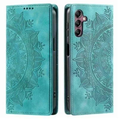 Abbildung von CoverKingz Handyhülle für Samsung Galaxy S25 Handytasche mit Kartenfach Standfunktion Cover Handy Hülle klappbar Motiv Mandala Grün