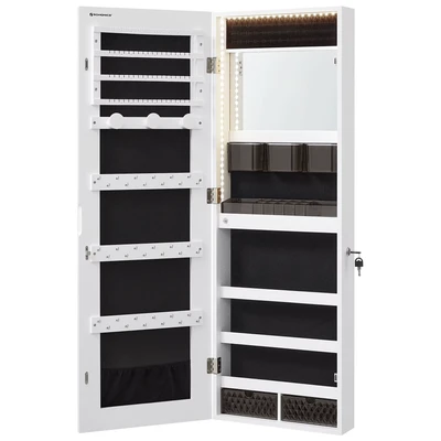 Abbildung von SONGMICS Schmuckschrank Spiegelschrank mit LED Beleuchtung, Make up Spiegel
