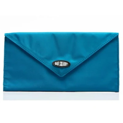 Abbildung von Big Skinny Damen Slim Wallet 3 Fach Faltbar Scheckbuch für bis zu 40 Karten Ocean Blue