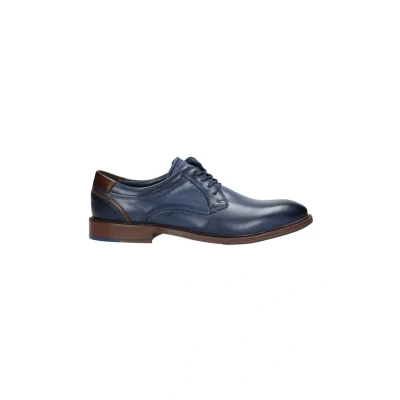 Abbildung von WOJAS Herren Halbschuhe I Glattleder mit Braune Einsätze Weiches Futter Bequem und Elegant Formeller Stil 9071 56 Dunkelblau, Gr. 43