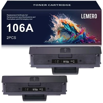 Abbildung von Lemero W1106A Toner Kompatibel für HP 106A Laser MFP 137fwg 135wg 107w 137fnw 135a 107a 135w 135r 107r Toner, 2xSchwarz
