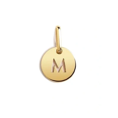 Abbildung von SINGULARU Mini Medallion Letter Gold Anhänger Initial in 925 Sterlingsilber mit 18kt Vergoldung Buchstabe A Z Charm Kombinierbar Halskette Damenschmuck M