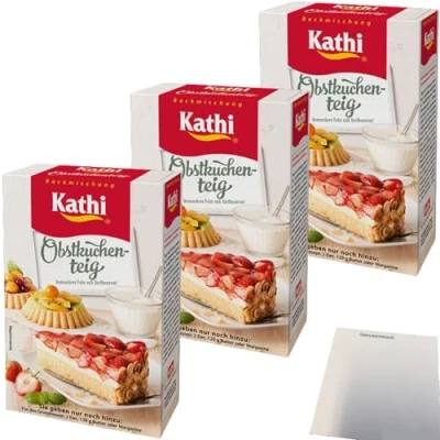 Abbildung von Kathi Backmischung für Obstkuchenteig 3er Pack (3x250g Packung) + usy Block