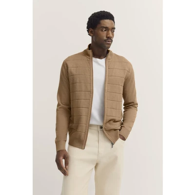 Abbildung von bugatti KNIT Strickjacke, Herren, Größe: Large, Taupe