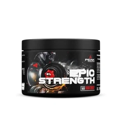 Abbildung von PEAK Epic Strength 240g Geschmack Sour Cherry I 30 Portionen Creatin (Kreatin) Creapure ® Beta Alanin WATTS&#039;UP Kraftsteigerung Kraftausdauer vegan 240 g