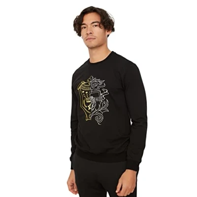 Abbildung von Trendyol Herren Regular Fit Basic Hood Woven Sweatshirt, Schwarz, M