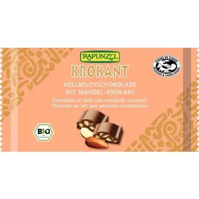 Abbildung von Rapunzel Vollmilchschokolade mit Mandelkrokant, 12er Pack (12 x 100g) Bio