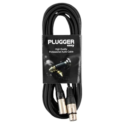 Abbildung von Plugger 6 m XLR Kabel Noir, 3 polig, Audio, Mikrophon, Lautsprecher, Verstärker, Mischpult
