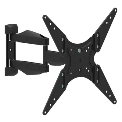 Abbildung von Atlantis P022 E11SBN TV Wandhalterung schwenkbar, für Fernseher von 13 bis 65 Zoll, max. 35 kg, VESA 400 x 400, Neigung vertikal +/ 12 , drehbar 180 ausziehbar 47 cm.