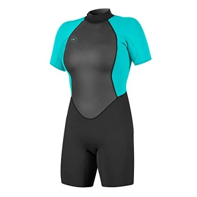 Abbildung von ONEILL WETSUITS Damen Reactor II 2mm Back Zip Spring Wetsuit Neoprenanzug, Black/Light AQU, 10