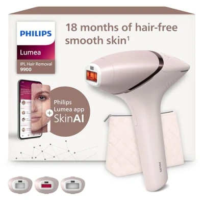Abbildung von Philips IPL Haarentferner Lumea S9900 BRI953/02, 450.000 Lichtimpulse, kabellos, 2 SkinAI Funktionen