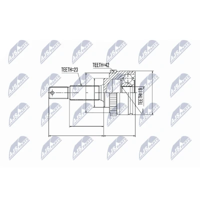 Abbildung von NTY NPZ NS 039 Gelenksatz radseitig NISSAN: Micra II Hatchback (K11) 1.0 i 16V 1992 2003