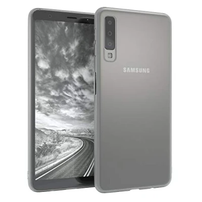 Abbildung von EAZY CASE Hülle kompatibel mit Samsung Galaxy A7 (2018) Schutzhülle Silikon, matt &amp; Ultra dünn, Slimcover, Handyhülle, Hülle/Soft Case, Silikonhülle, Backcover, Transparent